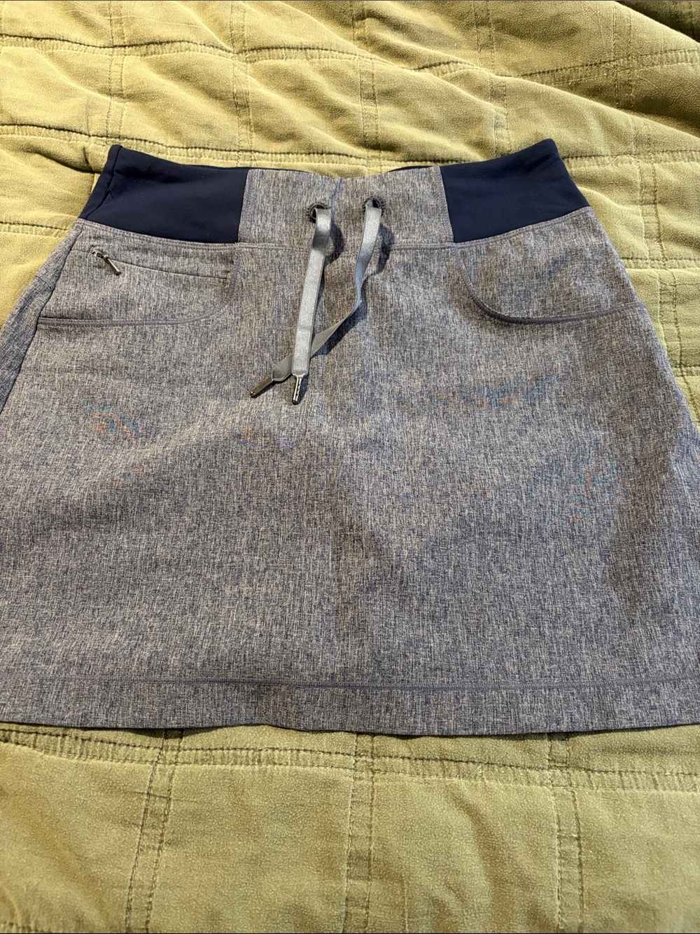 Tuff Athletics Heather Gray Skort with Navy Waistband